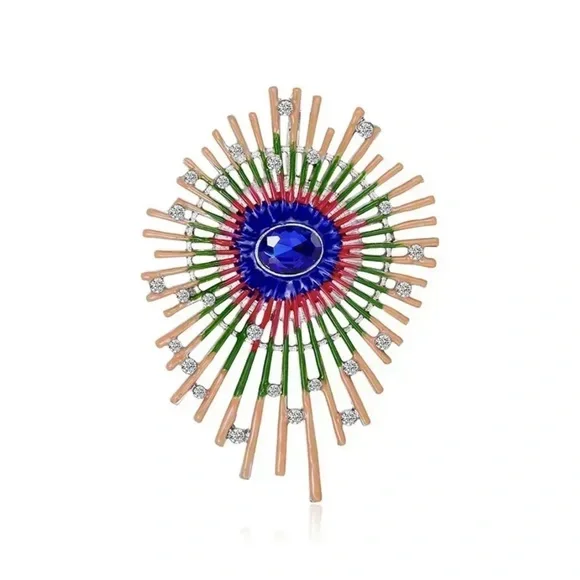 Peacock Burst Brooch - Picture 2 of 3
